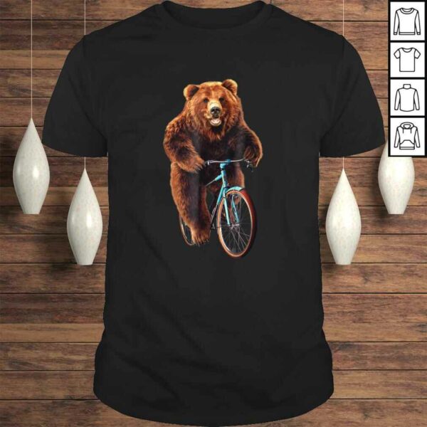 Shirt – Happy Grizzly Bear Cycling, Mountain Bike Bicycle