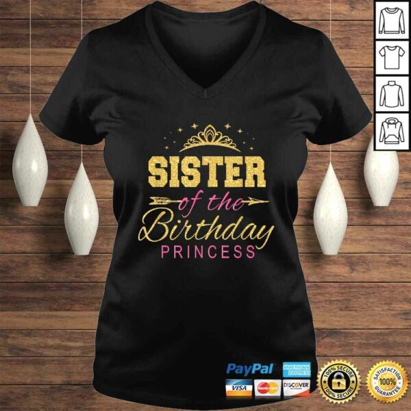 Sister Of The Birthday Princess Girls Party V-Neck T-Shirt