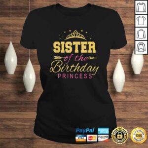 Sister Of The Birthday Princess Girls Party V-Neck T-Shirt 2 Sister Of The Birthday Princess Girls Party V Neck T Shirt 3