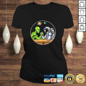 Space Alien Astronaut Arm Wrestling Funny Cosmic Tee Shirt 2 Space Alien Astronaut Arm Wrestling Funny Cosmic Tee Shirt 3