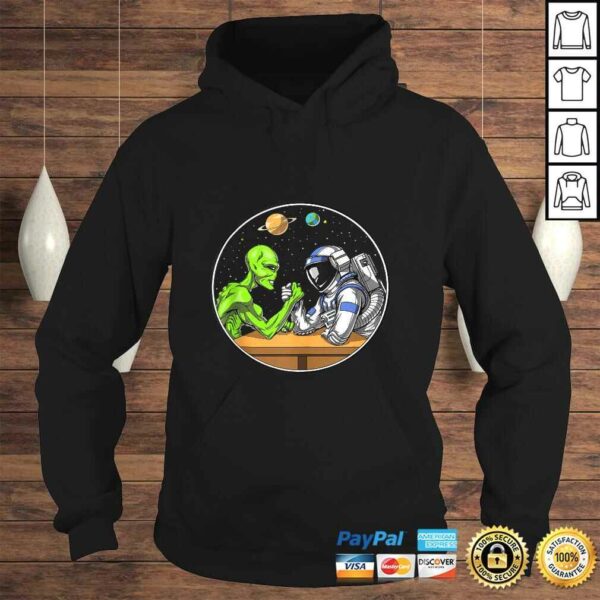 Space Alien Astronaut Arm Wrestling Funny Cosmic Tee Shirt