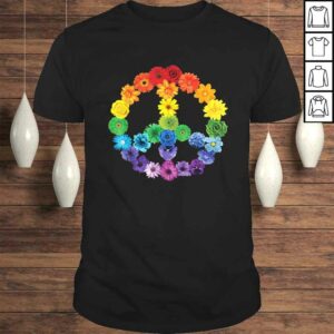 Spring Flowers Peace Sign Gerbera Daisies Roses Rainbow TShirt Spring Flowers Peace Sign Gerbera Daisies Roses Rainbow TShirt