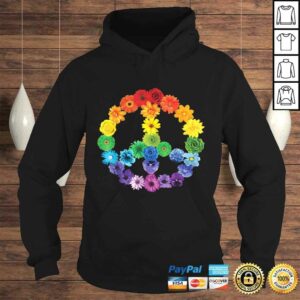 Spring Flowers Peace Sign Gerbera Daisies Roses Rainbow TShirt 3 Spring Flowers Peace Sign Gerbera Daisies Roses Rainbow TShirt 4