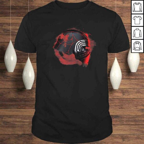 Star Wars Rise of Skywalker Kylo Ren Helmet Damage Tee Shirt