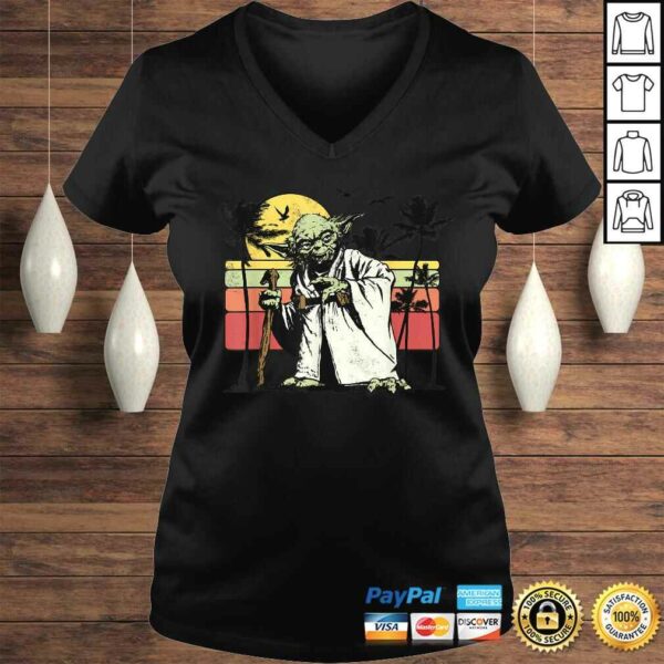 Star Wars Yoda Retro Striped Vintage Sunset Beach Tee T-Shirt