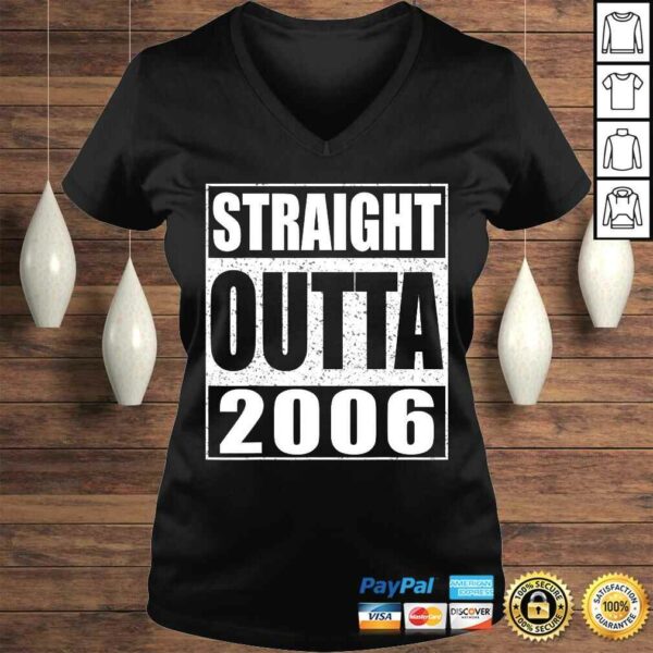 Straight Outta 2006 Shirt 14th Birthday V-Neck T-Shirt