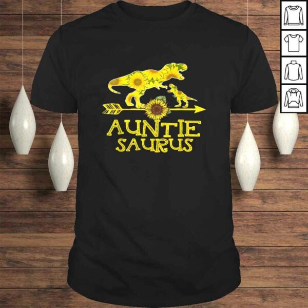 Sunflower Auntiesaurus Shirts Fathers Day Gifts Auntie Sauru