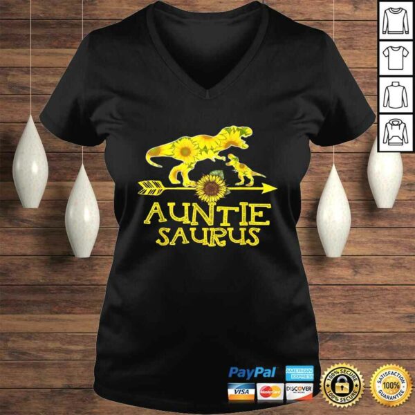 Sunflower Auntiesaurus Shirts Fathers Day Gifts Auntie Sauru