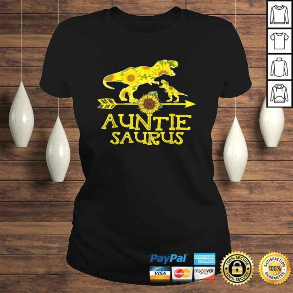 Sunflower Auntiesaurus Shirts Fathers Day Gifts Auntie Sauru