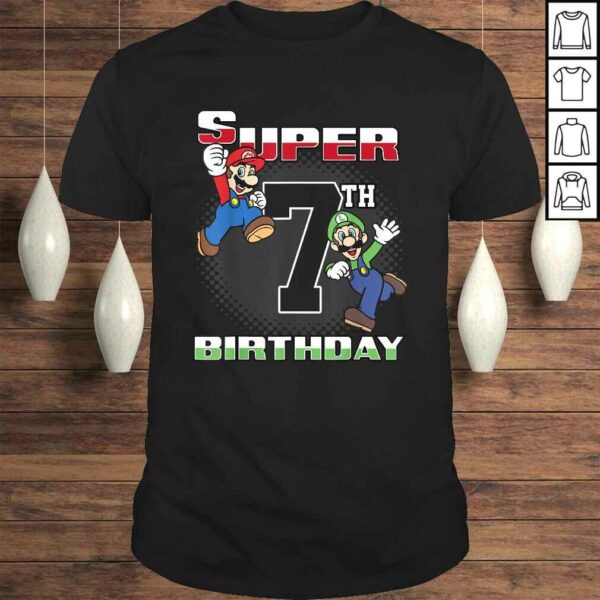 Super Mario And Luigi Super Birthday 7th Birthday PortraiShirt