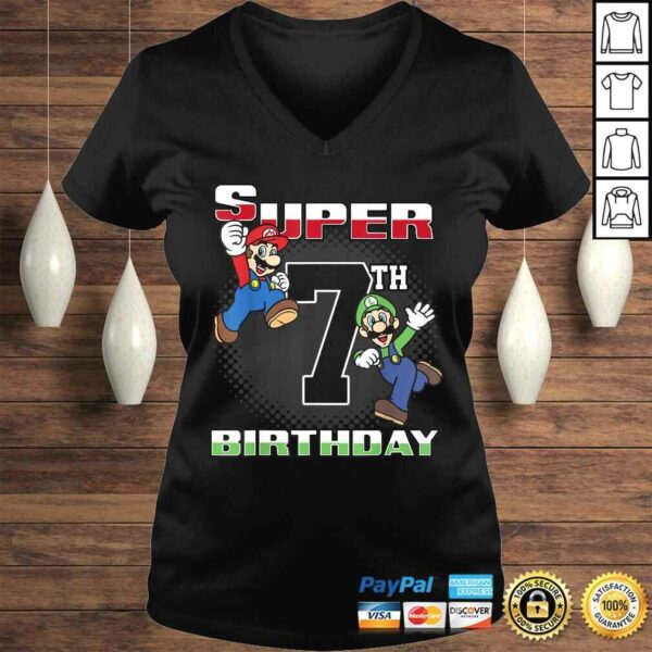 Super Mario And Luigi Super Birthday 7th Birthday PortraiShirt