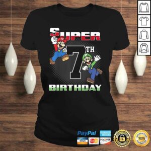 Super Mario And Luigi Super Birthday 7th Birthday PortraiShirt 2 Super Mario And Luigi Super Birthday 7th Birthday PortraiShirt 3