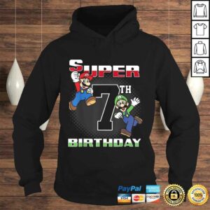 Super Mario And Luigi Super Birthday 7th Birthday PortraiTShirt 3 Super Mario And Luigi Super Birthday 7th Birthday PortraiTShirt 4