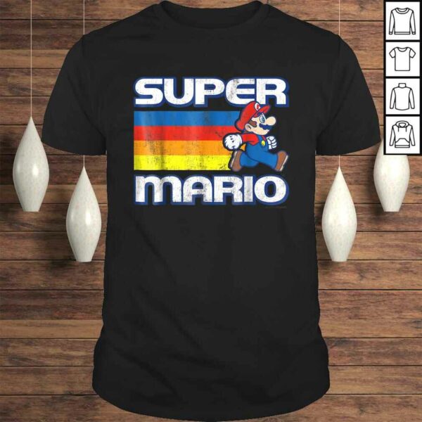 Super Mario Vintage Rainbow Run Portrait Graphic Gift Top