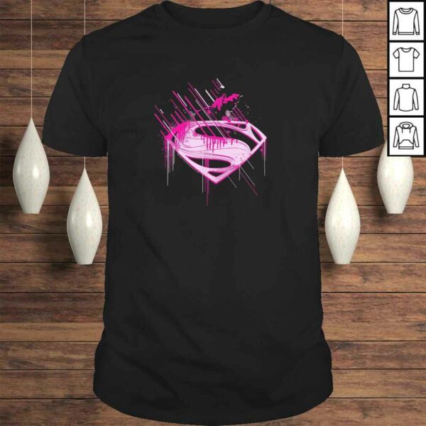 Superman Man of Steel Pink Splatter Shirt