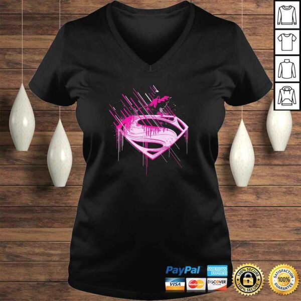 Superman Man of Steel Pink Splatter Shirt