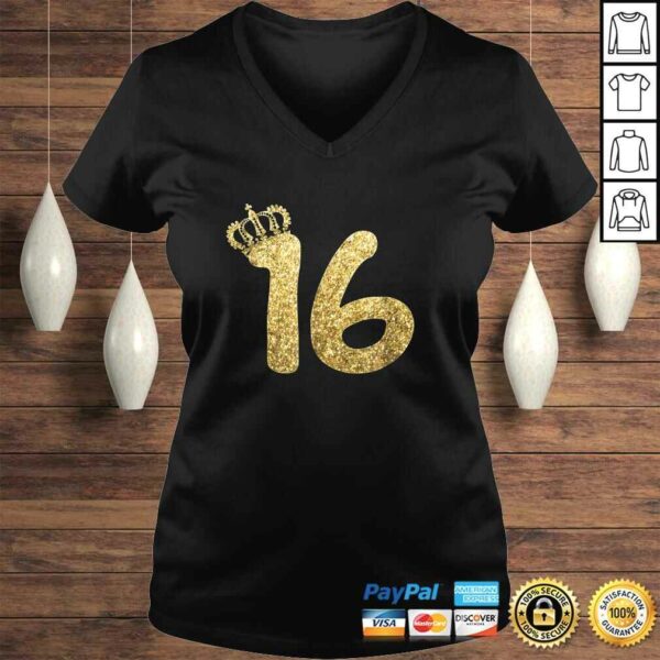 Sweet 16th Birthday Shirt Gifts for Girls Sixteen Gold