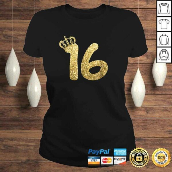 Sweet 16th Birthday Shirt Gifts for Girls Sixteen Gold