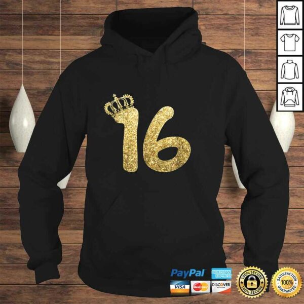 Sweet 16th Birthday Shirt Gifts for Girls Sixteen Gold