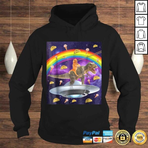 Taco Kitty Rainbow Laser Eye T-Rex Riding Space CaTee Shirt