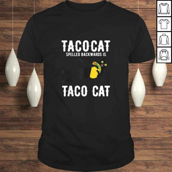 Taco Tuesday Shirt Black Cat Funny Spelled Backwards Tacocat T-shirt