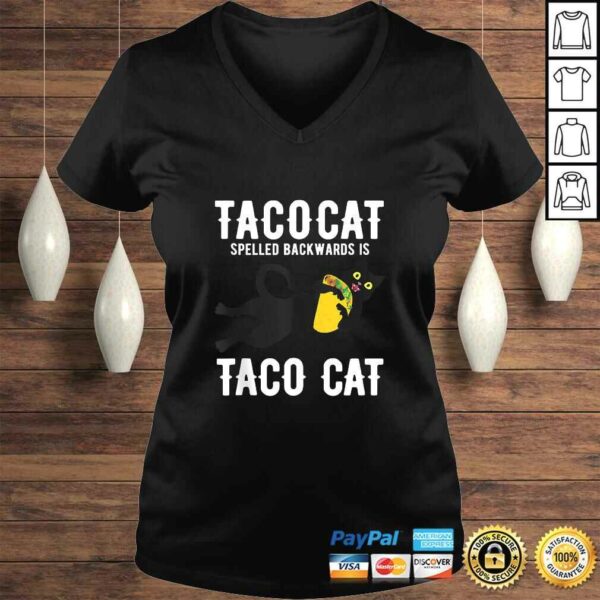 Taco Tuesday Shirt Black Cat Funny Spelled Backwards Tacocat T-shirt