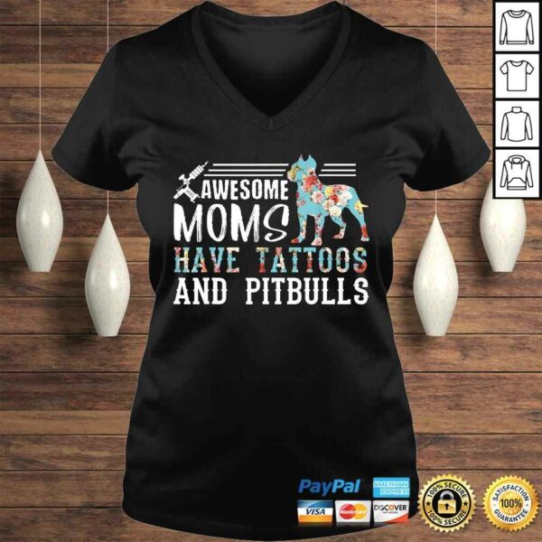 Tattooed Mom Shirt Ink AddicShirt Pitbull Mom V-Neck T-Shirt