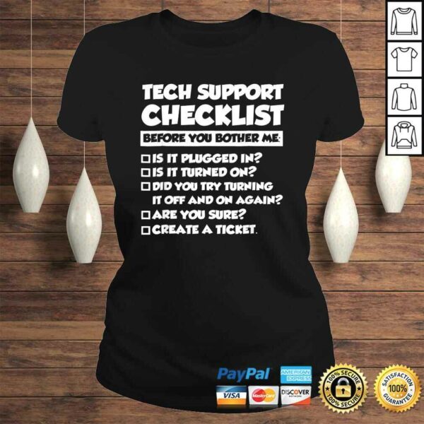 Tech Support ChecklisShirt, Sysadmin Gift T-shirt