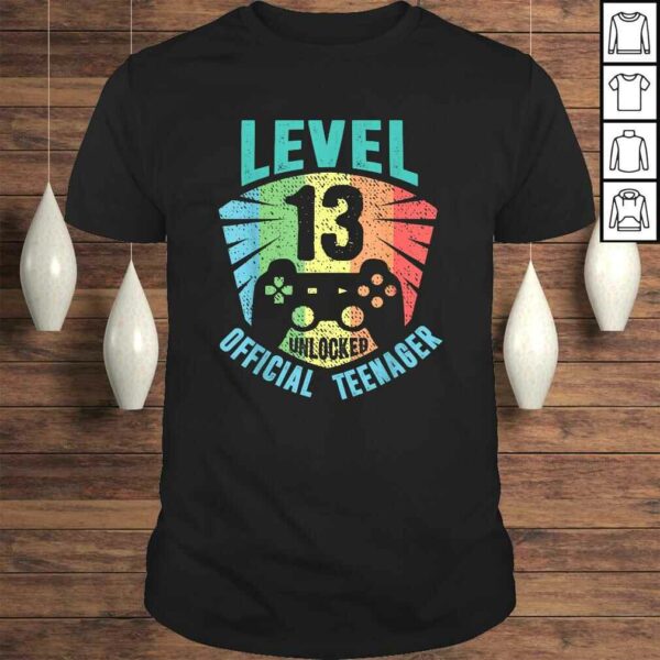 Teenager 13th Birthday Gift Level 13 Unlocked boys TShirt