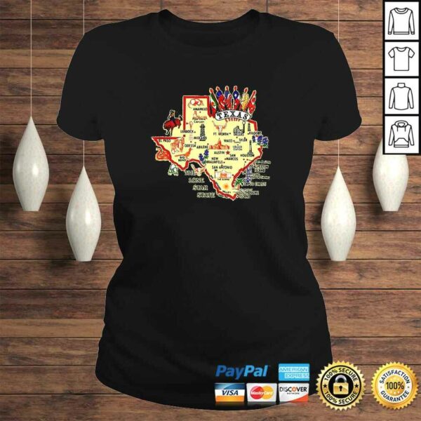 Texas State Places of Interest in a stylish TShirt