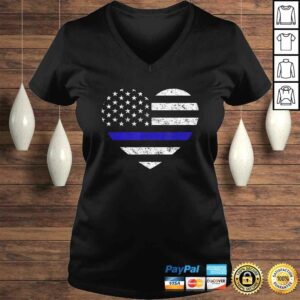 Thin Blue Line American Flag Heart Police Shirt 1 Thin Blue Line American Flag Heart Police Shirt 2