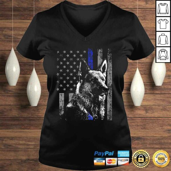 Thin Blue Line Flag K-9 German Shepherd Police Dog Gift Men Shirt