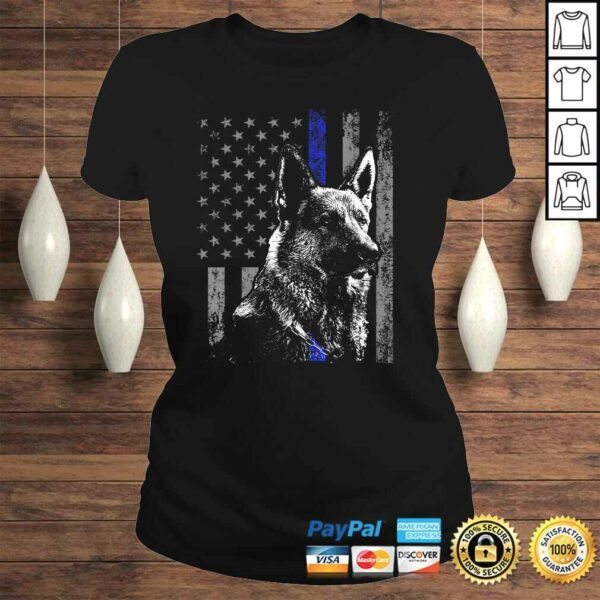 Thin Blue Line Flag K-9 German Shepherd Police Dog Gift Men Shirt