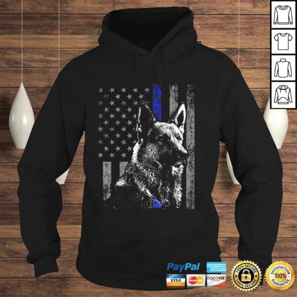 Thin Blue Line Flag K-9 German Shepherd Police Dog Gift Men Shirt