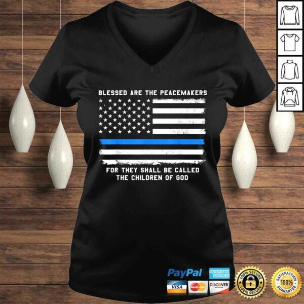 Thin Blue Line Shirt for Men Support Police Peacemakers TShirt