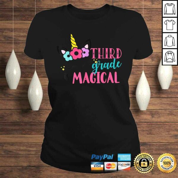 Third Grade Unicorn Back to School Girls 3rd Grade V-Neck T-Shirt