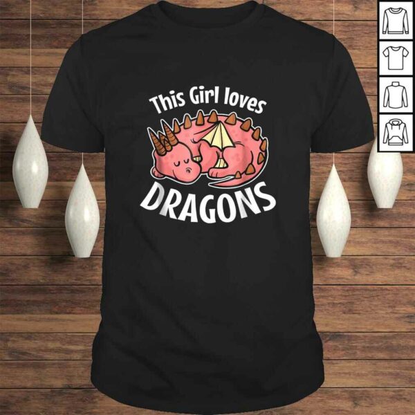 This Girl Loves Dragons Girls Dragon Shirt Kids Pajamas Gift