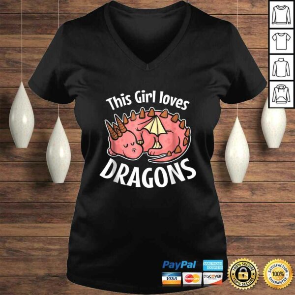 This Girl Loves Dragons Girls Dragon Shirt Kids Pajamas Gift