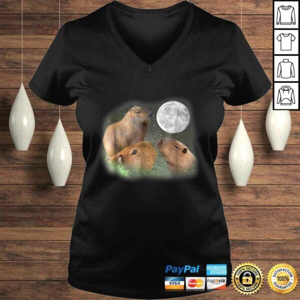 Three Moon Capybaras Shirt Funny Cute Animal Parody Tee