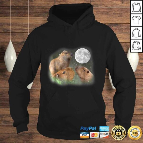 Three Moon Capybaras Shirt Funny Cute Animal Parody Tee