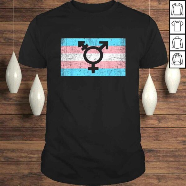 Transgender Pride Flag with Trans Man Woman Symbol Shirt