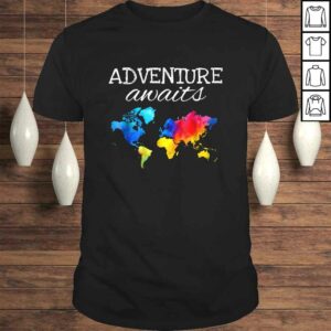 Travel Shirt Wanderlust World Map Adventure Traveler Gift Travel Shirt Wanderlust World Map Adventure Traveler Gift