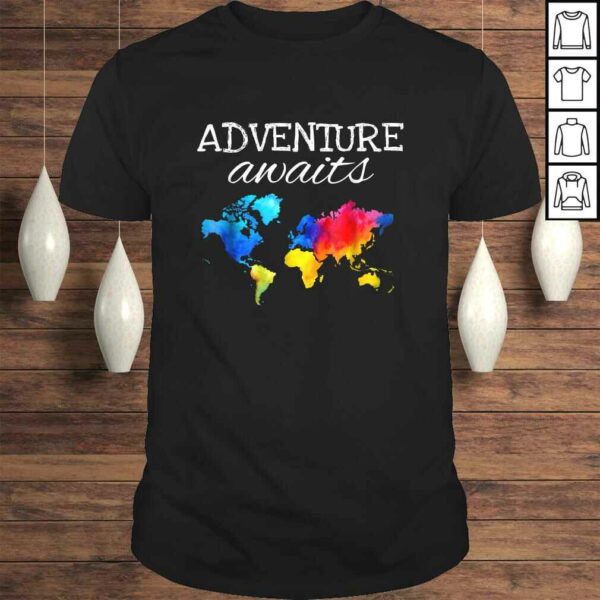 Travel Shirt Wanderlust World Map Adventure Traveler Gift