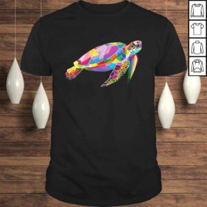 Turtle Shirt Colorful Floating Turtle Geometric Animal Tee Turtle Shirt Colorful Floating Turtle Geometric Animal Tee