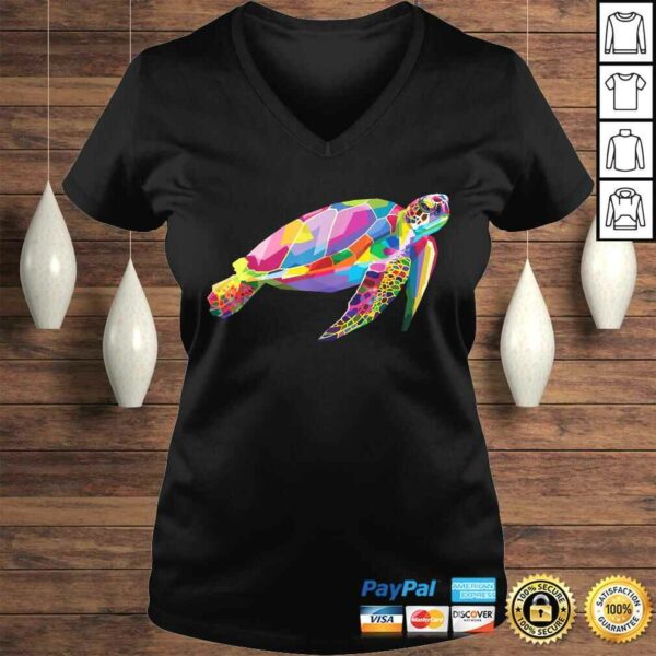 Turtle Shirt Colorful Floating Turtle Geometric Animal Tee