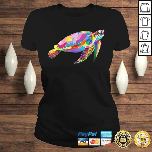 Turtle Shirt Colorful Floating Turtle Geometric Animal Tee