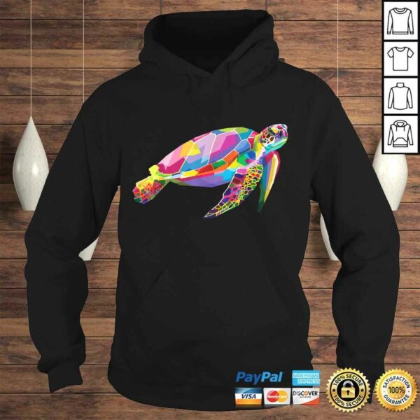 Turtle Shirt Colorful Floating Turtle Geometric Animal Tee