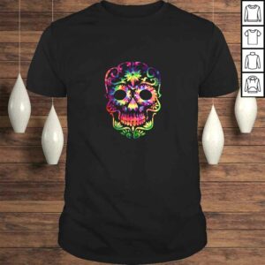 Tye Dye Day of the Dead Shirt Art-70’s Style Sugar Skull Gift TShirt Tye Dye Day of the Dead Shirt Art-70’s Style Sugar Skull Gift TShirt