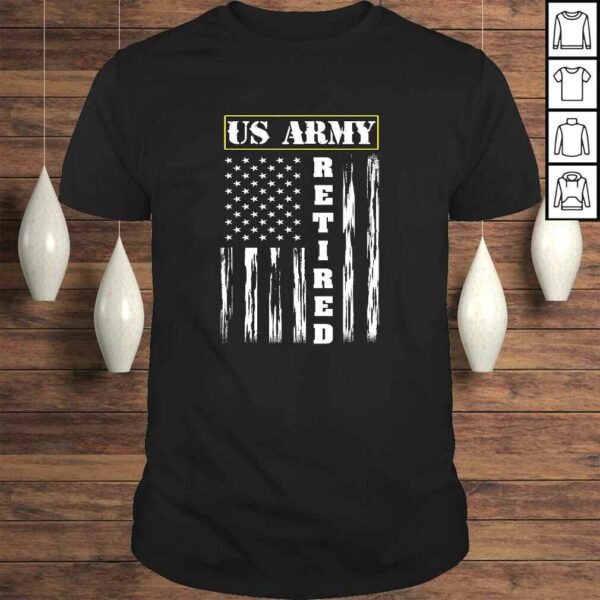 US ARMY Retired  Distressed American Flag Tee