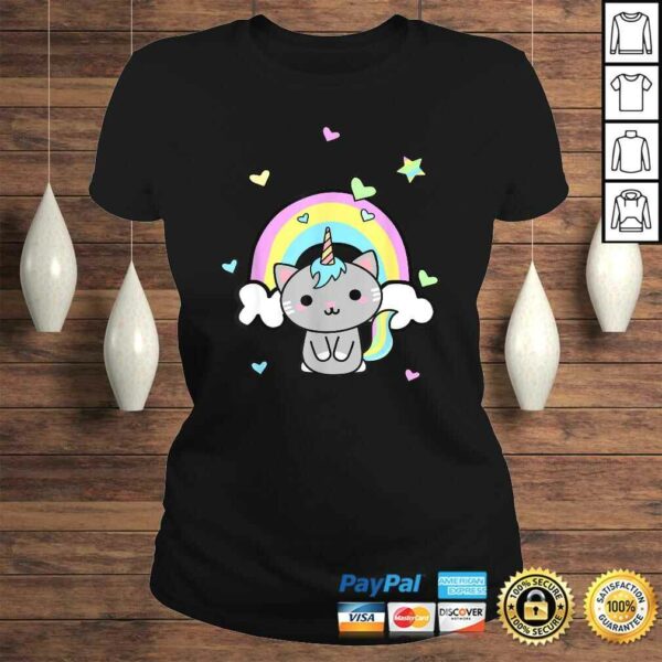 Unicorn Cat Rainbow Caticorn Kittycorn cute Kawaii V-Neck T-Shirt